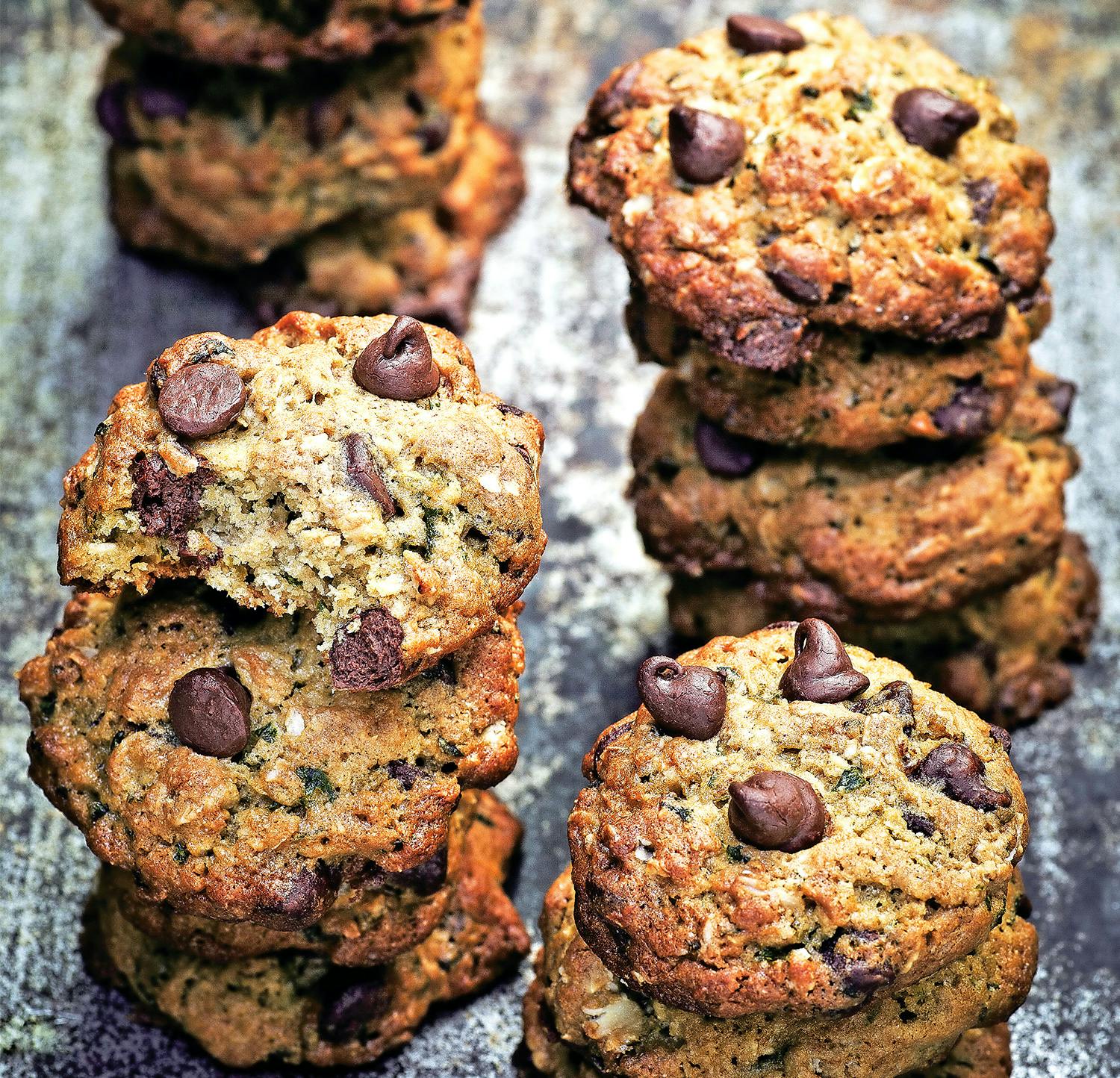 Cookies med sjokoladebiter og grønnkål